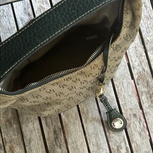 Dooney & Bourke Green and Tan Crossbody Bag